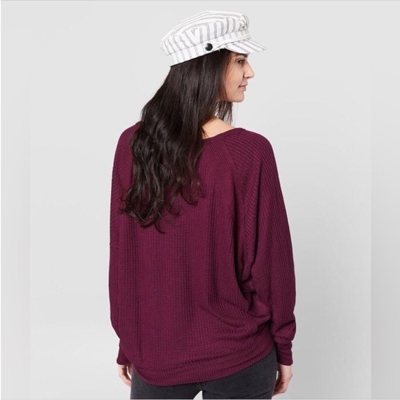 NWT Free People Santa Clara thermal mulberry - Picture 2 of 3